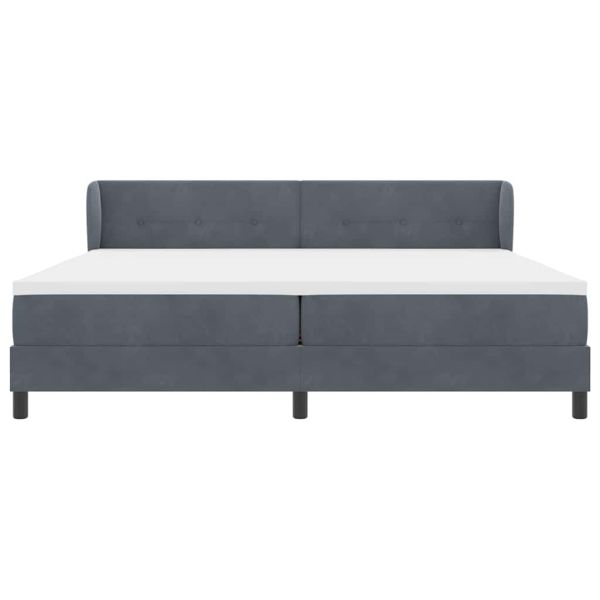 Легло с пружинирана основа Тъмносив 200 x 200 cm Кадифе