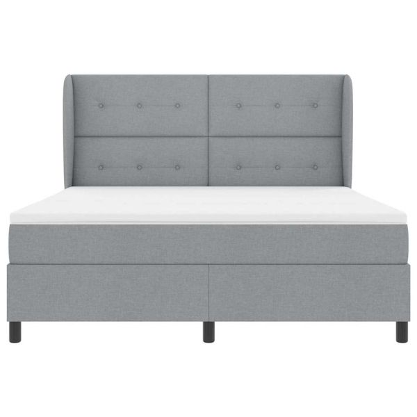 Легло с пружинирана основа Светлосиво 180 x 200 cm текстил