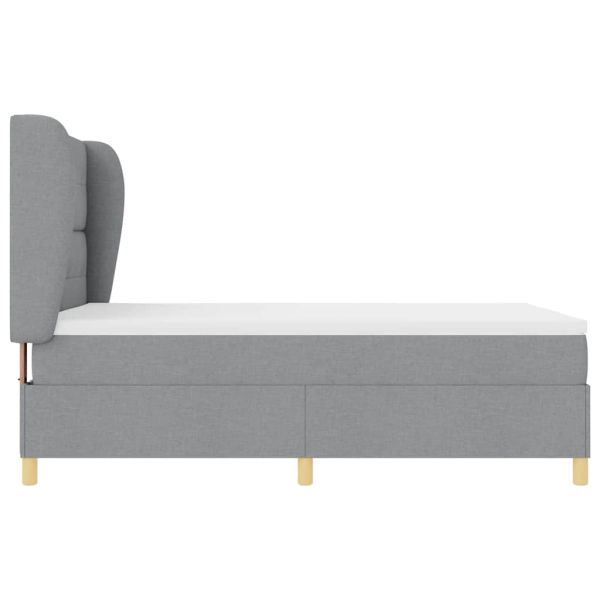 Кутия със спална основа и матрак Тъмен Сив 90x190 см Светлосиво