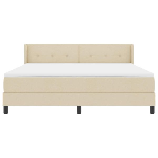 Легло с пружинирана основа с матрак Крем 200 x 180 cm Полиестер