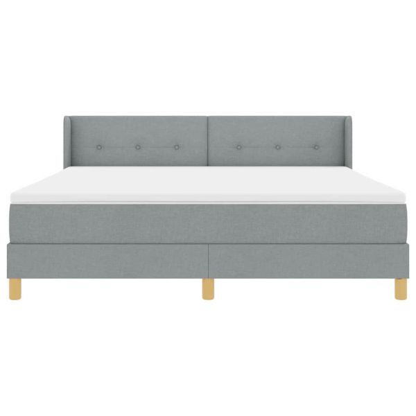 Легло с пружини с матрак Светлосиво 180 x 200 cm текстил