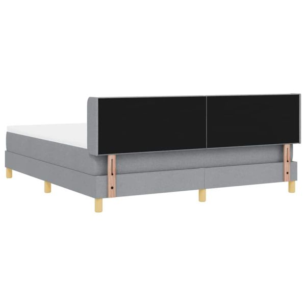 Легло с пружини с матрак Светлосиво 180 x 200 cm текстил