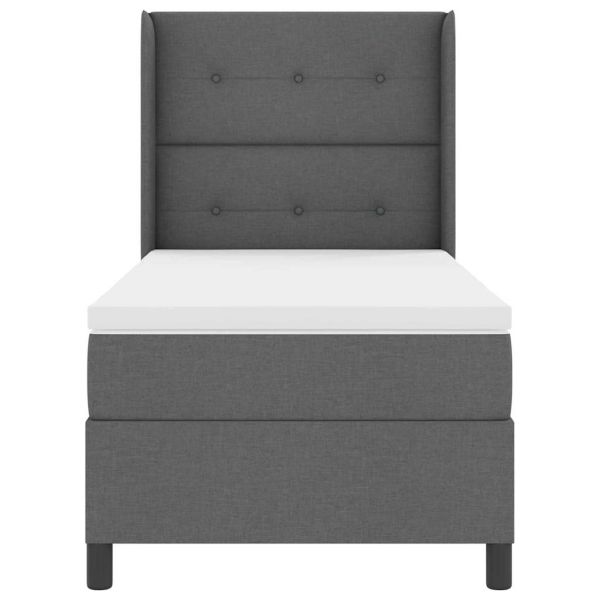 Легло с пружинирана основа Тъмносив 80 x 200 cm текстил