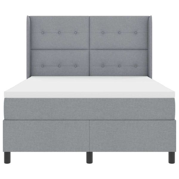 Легло с пружинирана основа Светлосиво 140 x 190 cm текстил