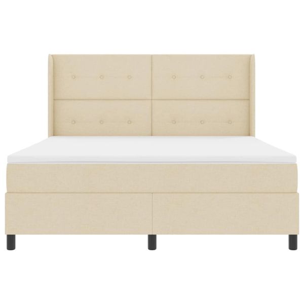 Легло с пружинирана основа с матрак Крем 180 x 200 cm текстил