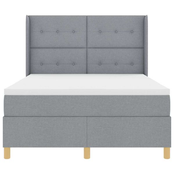 Легло с пружинирана основа Светлосиво 140 x 190 cm текстил