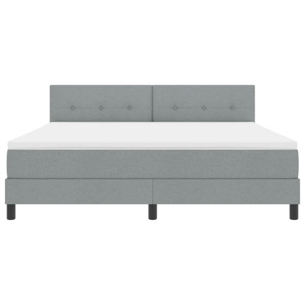 Легло с пружинирана основа Светлосиво 180 x 200 cm текстил