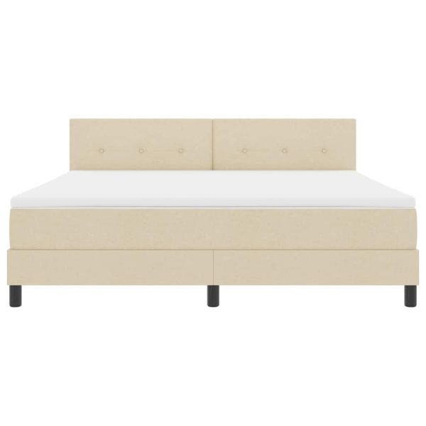 Легло с пружинирана основа с матрак Крем 180 x 200 cm текстил