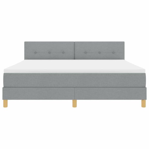 LED кутия за пружини с легло Светлосиво 180 x 200 cm текстил