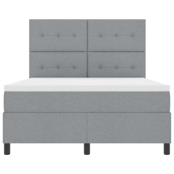 Легло с пружинирана основа Светлосиво 140 x 200 cm текстил