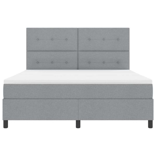 Легло с пружинирана основа Светлосиво 180 x 200 cm текстил