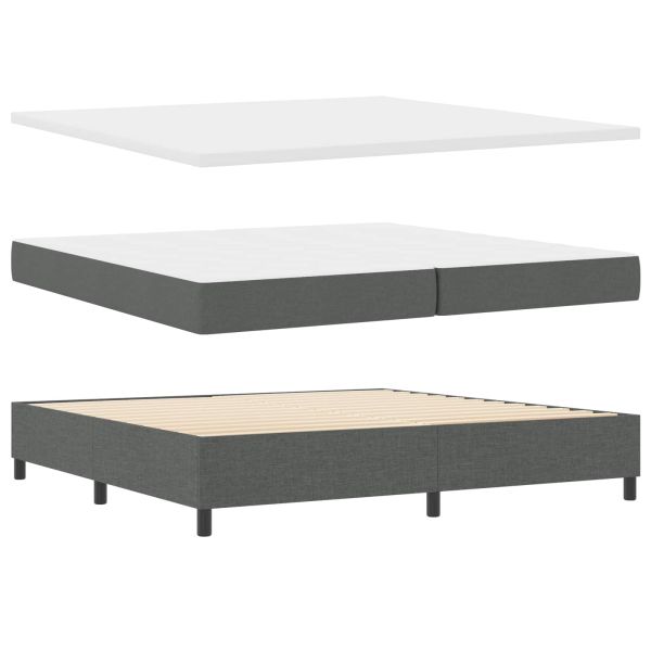 Легло с пружинирана основа Тъмносив 200 x 200 cm текстил