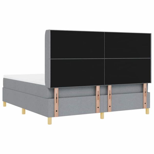 Легло с пружинирана основа Светлосиво 140 x 200 cm текстил