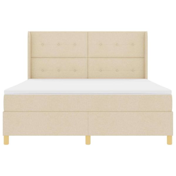 Легло с пружинирана основа с матрак Крем 140 x 200 cm текстил