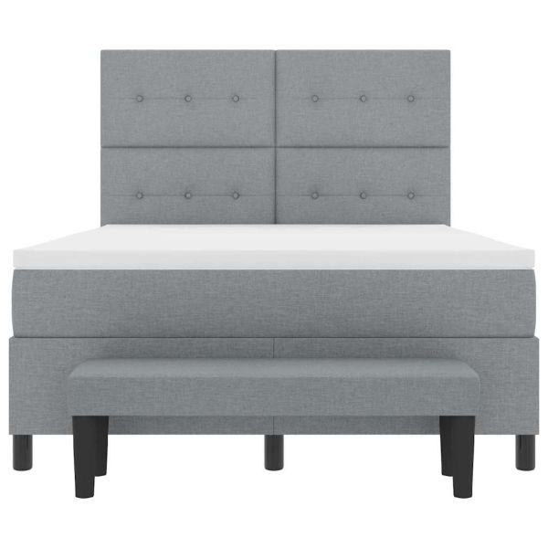Легло с пружинирана основа Светлосиво 140 x 190 cm текстил