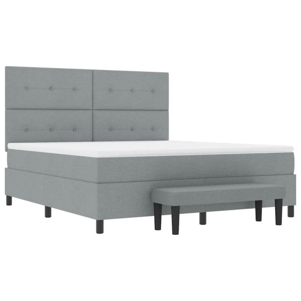 Легло с пружинирана основа Светлосиво 180 x 200 cm текстил