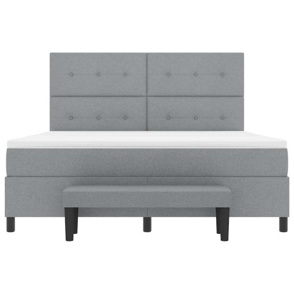 Легло с пружинирана основа Светлосиво 180 x 200 cm текстил