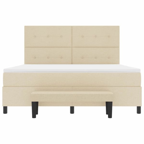 Легло с пружинирана основа с матрак Крем 180 x 200 cm текстил