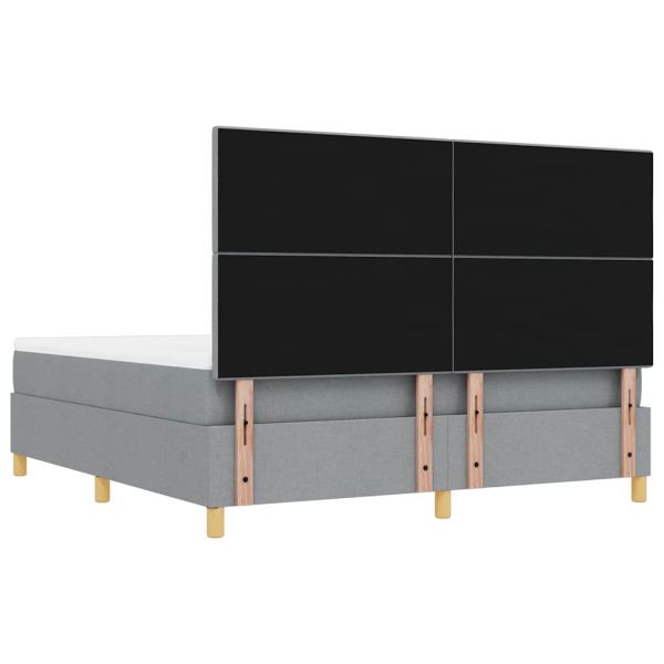 Легло с пружинирана основа Светлосиво 180 x 200 cm текстил