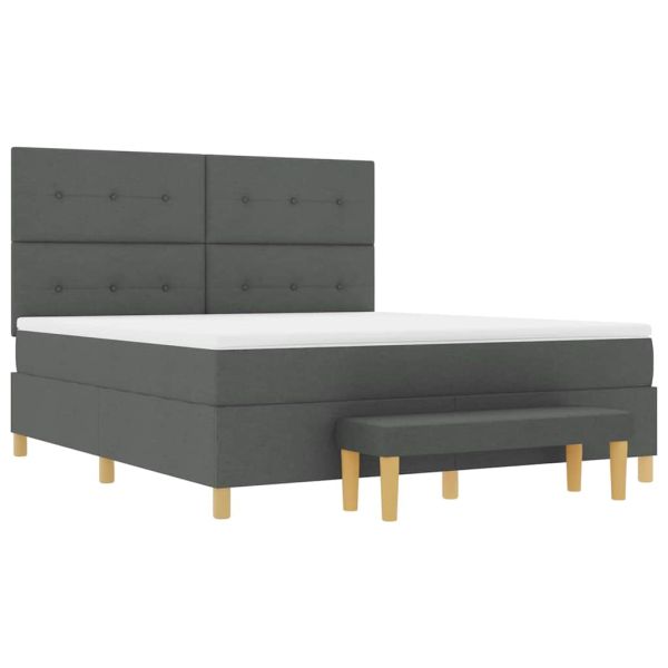 Легло с пружинирана основа Тъмносив 180 x 200 cm текстил