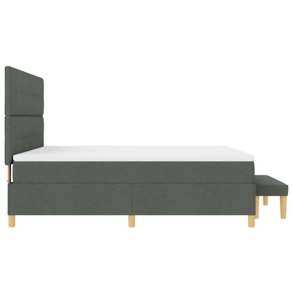 Легло с пружинирана основа Тъмносив 180 x 200 cm текстил