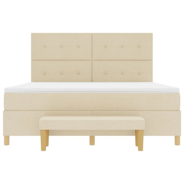 Легло с пружинирана основа с матрак Крем 180 x 200 cm текстил