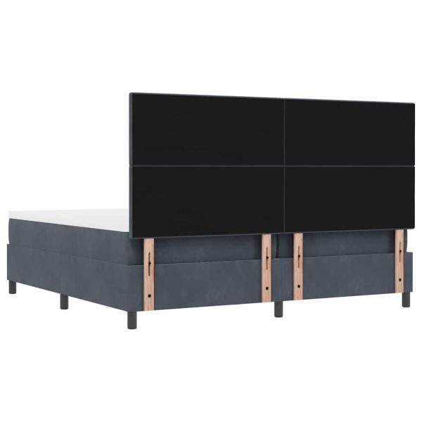 Легло с пружинирана основа Тъмносив 200 x 200 cm Кадифе