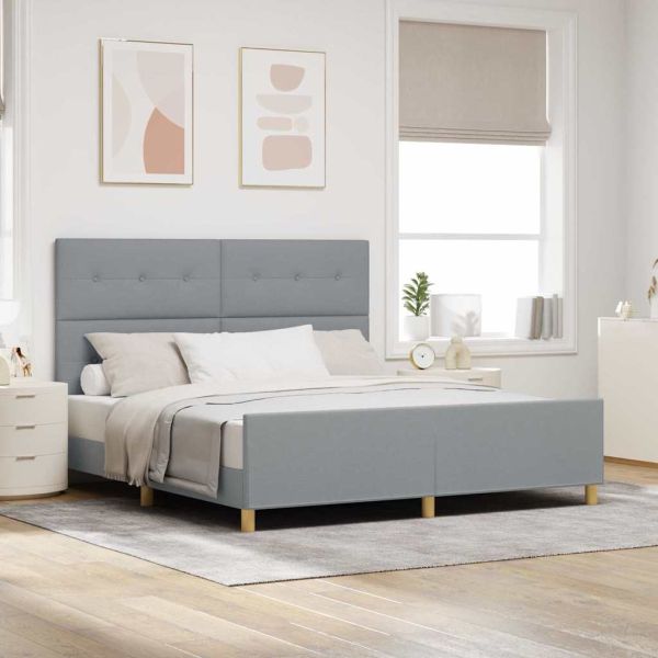 Рамка за легло с таблото Светлосиво 180 x 200 cm текстил