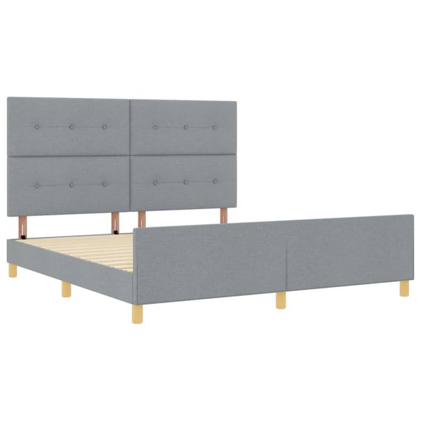 Рамка за легло с таблото Светлосиво 180 x 200 cm текстил