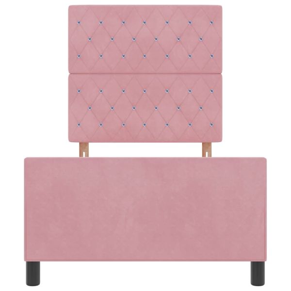 Легло с пружинирана основа с таблото Розово 90 x 190 cm Кадифе