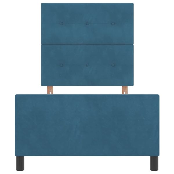 Легло с пружинирана основа Тъмен син 80 x 200 cm Кадифе