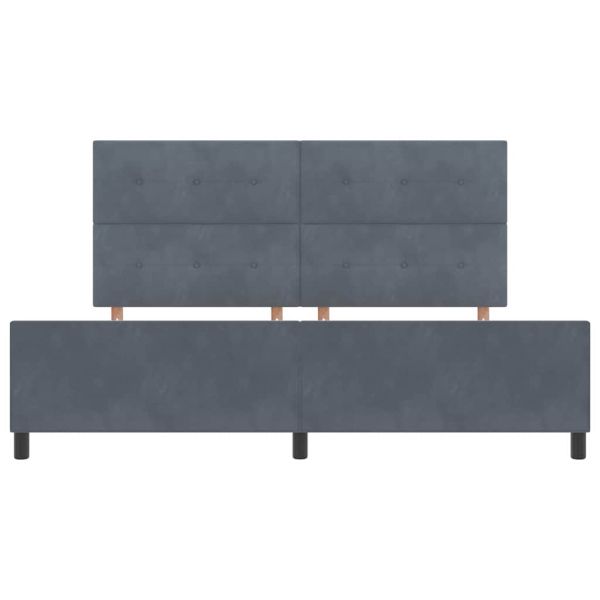 Легло с пружинирана основа Тъмносив 200 x 200 cm Кадифе