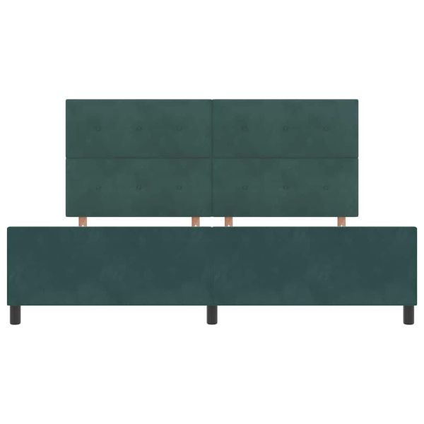 Легло с пружинирана основа Тъмен зелен 200 x 200 cm Кадифе