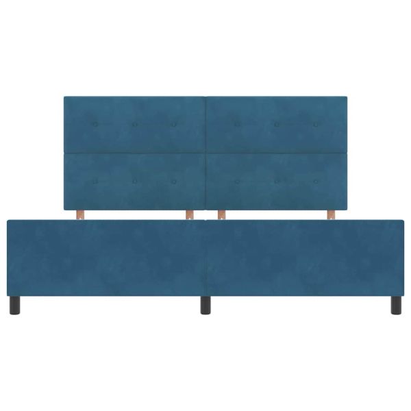 Легло с пружинирана основа Тъмен син 200 x 200 cm Кадифе