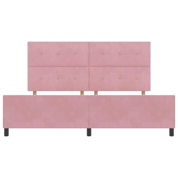 Легло с пружинирана основа с таблото Розово 200 x 200 cm Кадифе