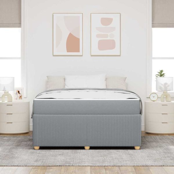 Рамка за легло с матрак Светлосиво 140 x 200 cm текстил