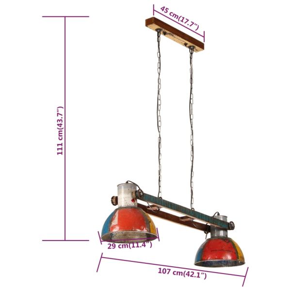 Индустриална висяща лампа 25 W многоцветна кръгла 111 см E27