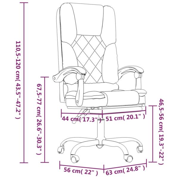 Масажен наклоняем офис стол, кафяв, текстил