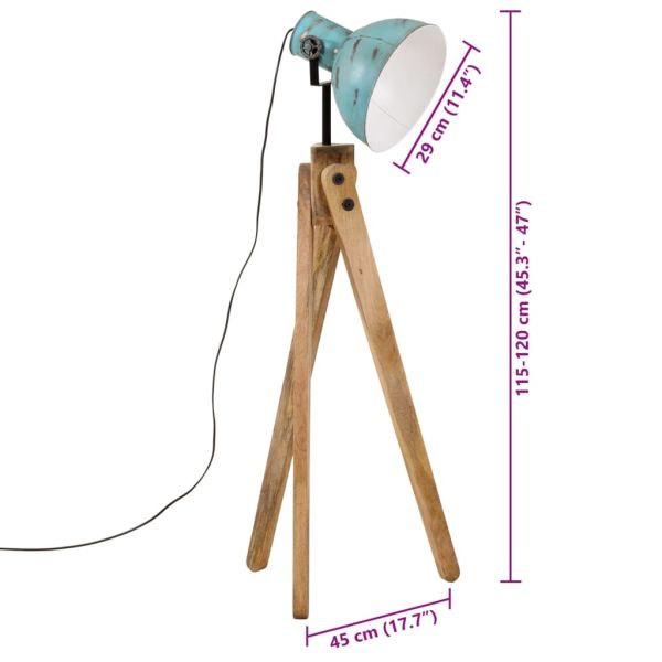 Подова лампа 25 W винтидж състарено синьо 45x45x120 см E27