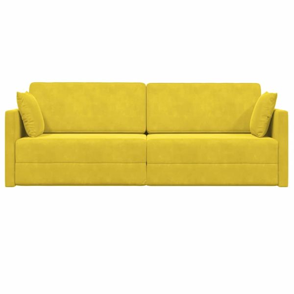 Диван-легло за под 200cm Жълто Кадифе