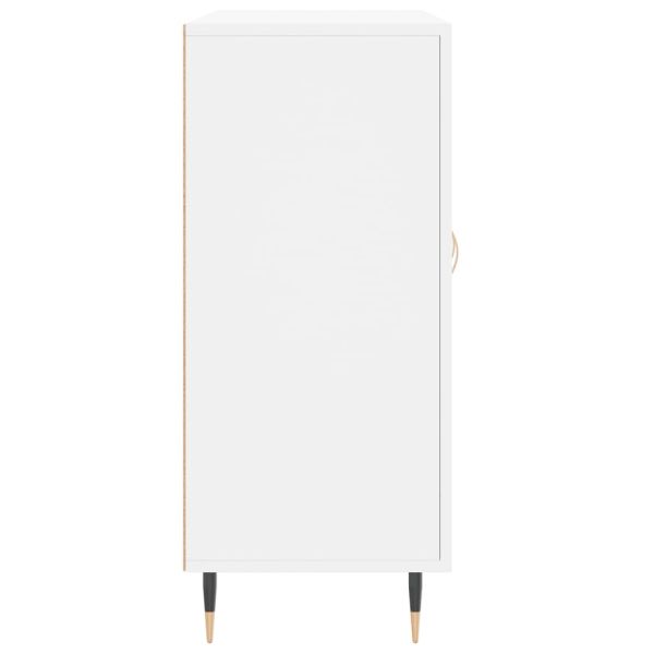 Сайдборд, бял, 90x34x80 см, инженерно дърво
