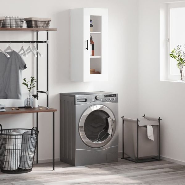 Стенен шкаф бял 34,5x34x90 см