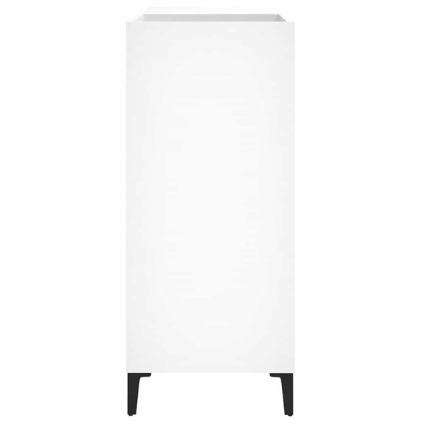 Шкаф за грамофонни плочи бял 84,5x38x89 см инженерно дърво