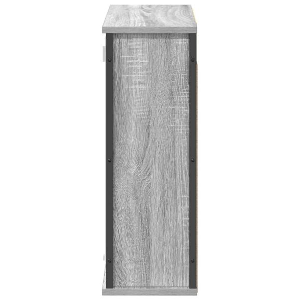 Стенен шкаф за баня с огледало сив сонома 60x21x60 cm