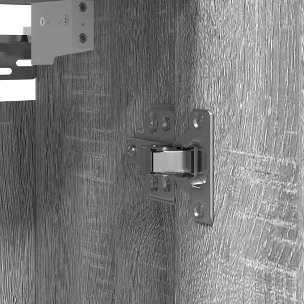 Стенен шкаф за баня с огледало сив сонома 60x21x60 cm