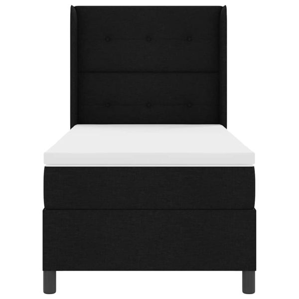 Легло с пружинирана основа с матрак Черно 80 x 200 cm текстил