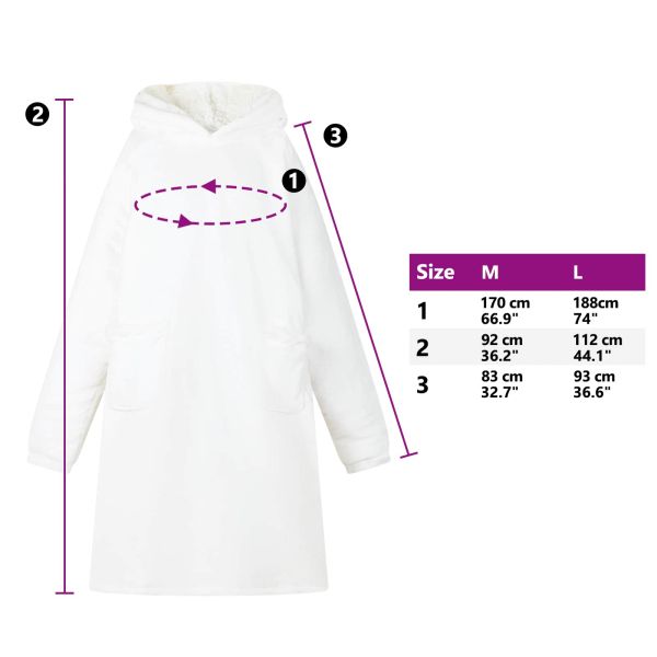 Одеяло с качулка Бяло 112 x 94 см Флийс и фланел