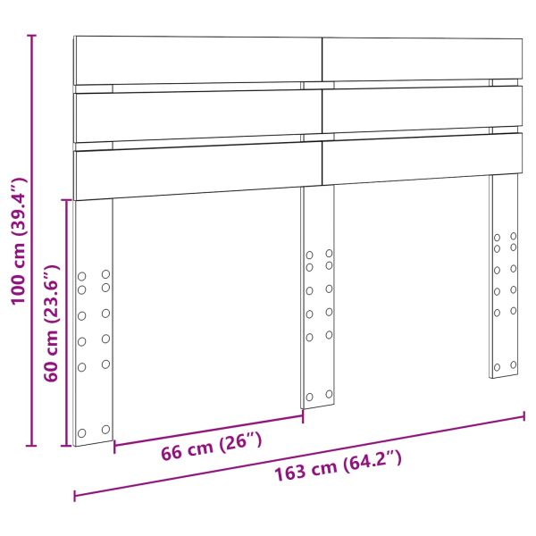 Облегалка за глава с таблото Димян дъб 160 cm Инженерно дърво