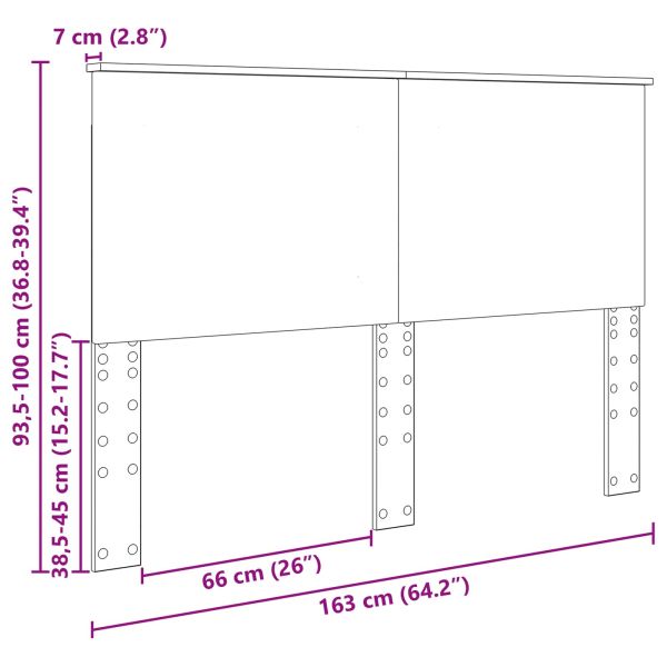 Облегалка за глава Циментено сиво 160 cm Инженерно дърво