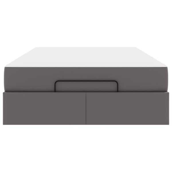 Рамка за легло с матрак с матрак 2 pcs Сив ПВЦ